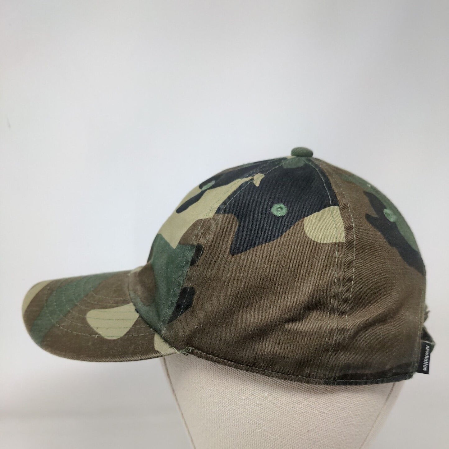 Newhattan Slideback Hat Camouflage OSFA Adjustable 6 Panel Blank