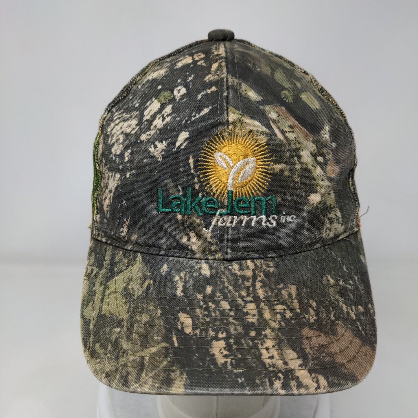 Lake Jem Farms Strapback Trucker Hat Camo OSFM Embroidered Vitronic