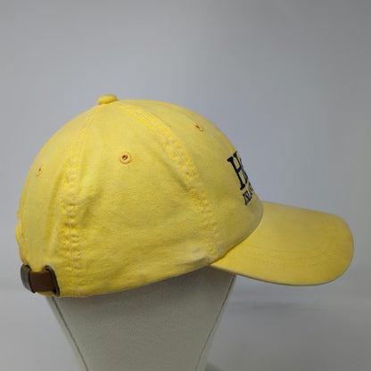 Adams Baseball Cap Yellow One Size Leather Strap Hero Islands Vermont Cotton Hat