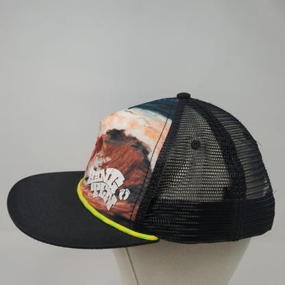 Hang Ten Snapback Rope Trucker Hat Black One Size Mesh Back Adjustable