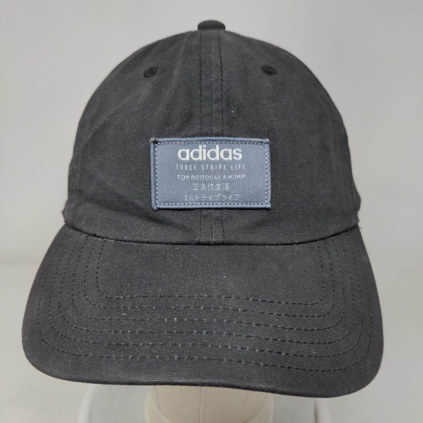 Adidas Three Stripe Life Patch Slideback Hat Black One Size Aeroready