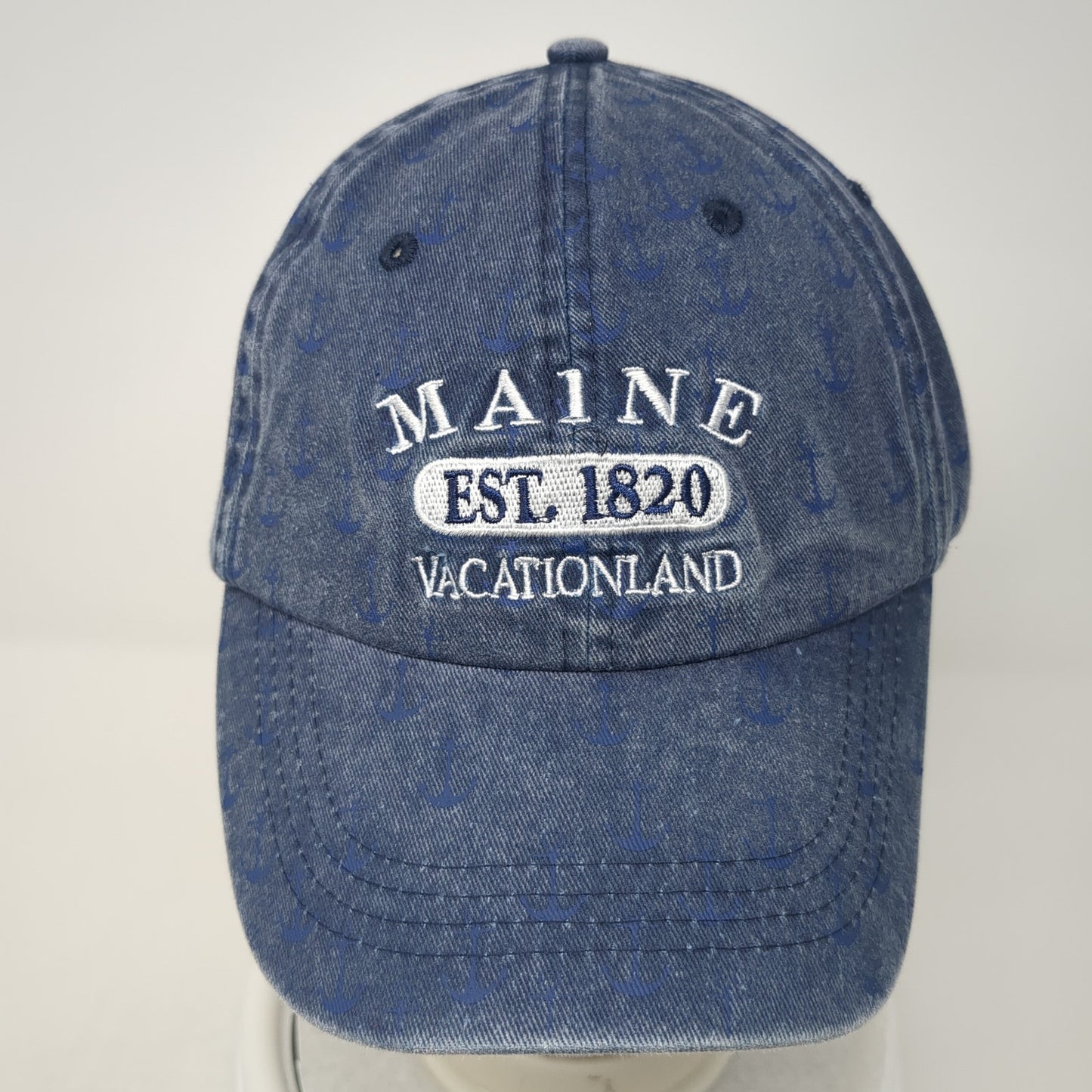Maine Est. 1820 Vacationland Strapback Baseball Cap Blue One Size Adjustable