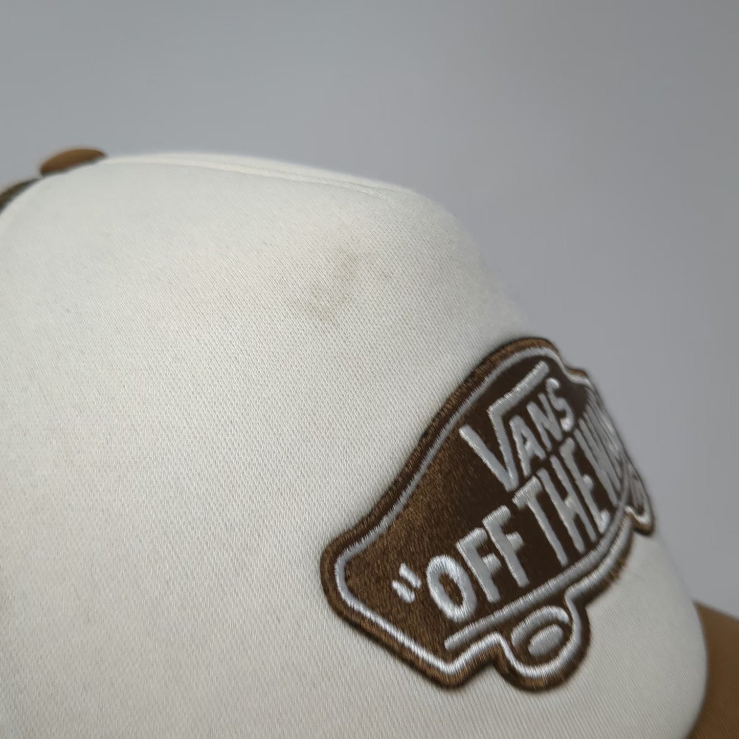 Vans Trucker Hat Brown One Size Off The Wall Skateboard Logo Mesh Back Patch