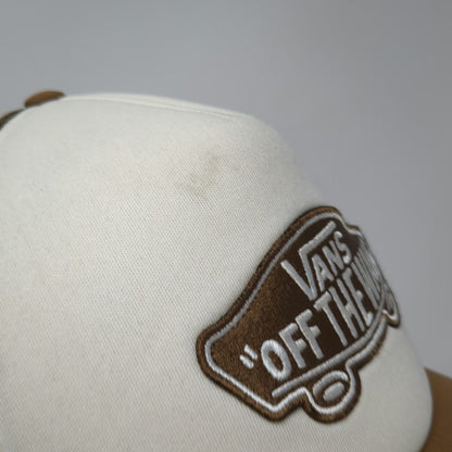 Vans Trucker Hat Brown One Size Off The Wall Skateboard Logo Mesh Back Patch