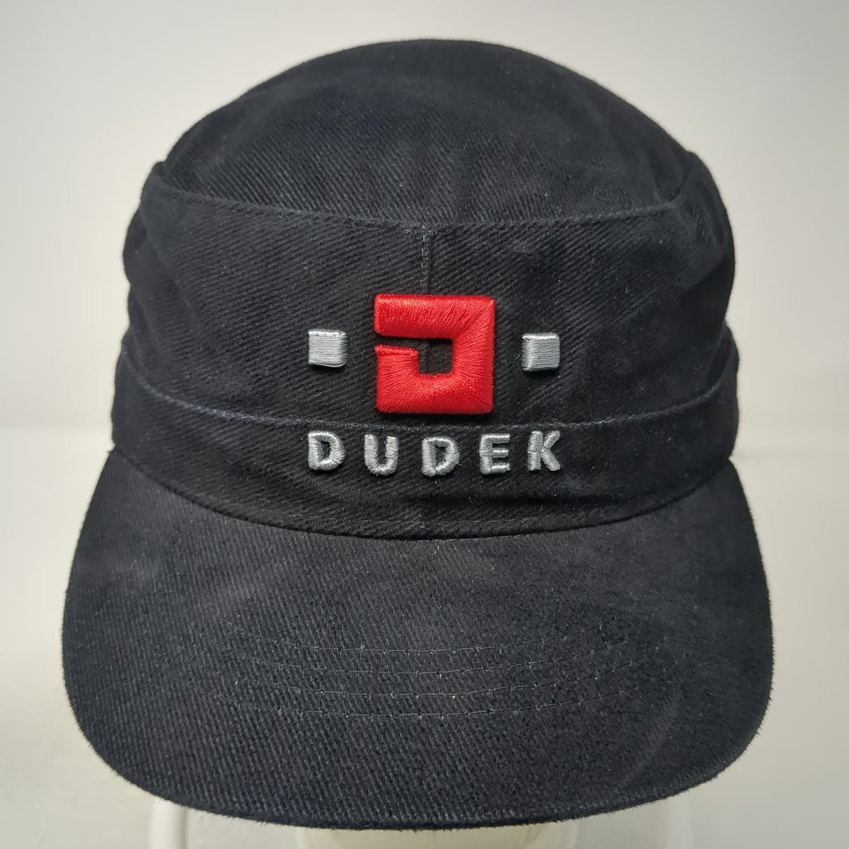 Dudek Army Cap Black One Size Adjustable Slideback Embroidered Cotton Hat