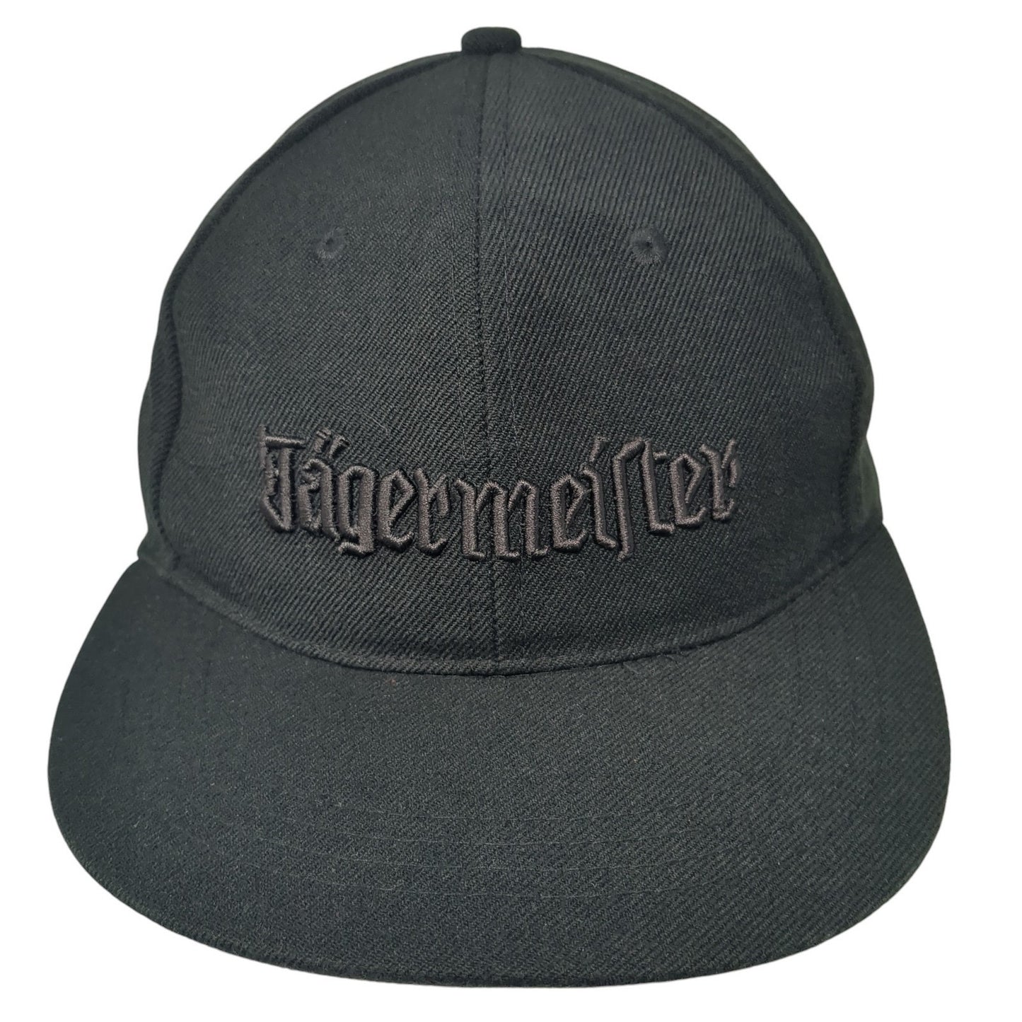 Jägermeister Fitted Hat Black Medium Embroidered Logo Solid 6 Panel