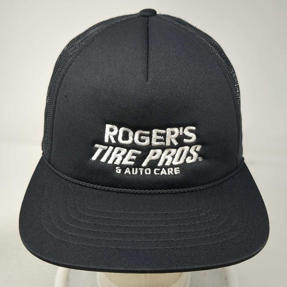 Richardson Trucker Hat Black One Size Rogers Tire Pros Auto Care Mesh Snapback