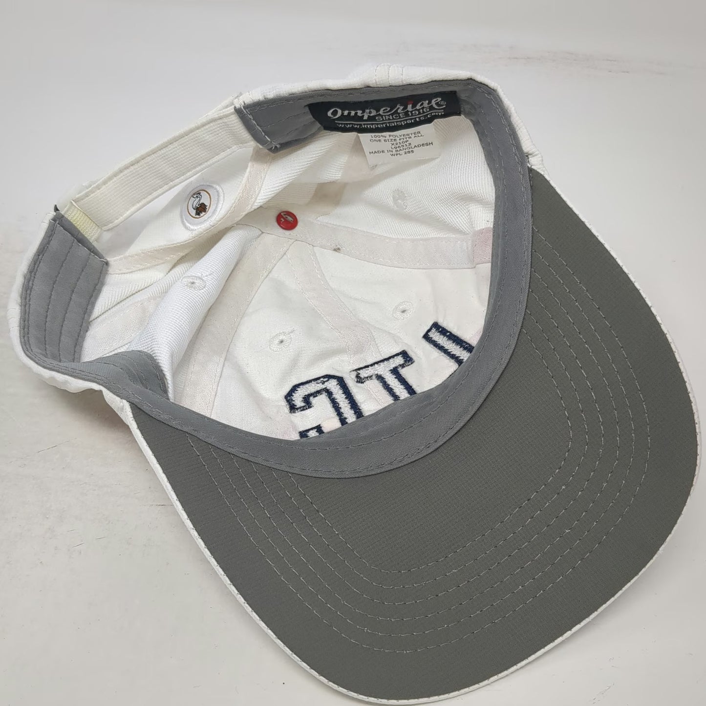 Imperial LTC White Baseball Cap One Size Slideback US Flag Bird Performance Hat