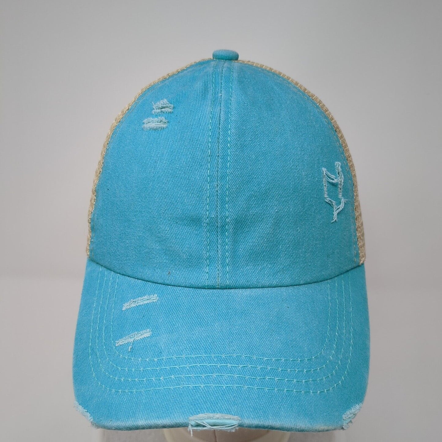 Unbranded Strapback Trucker Hat Ponytail Multicolor OSFA Mesh Back