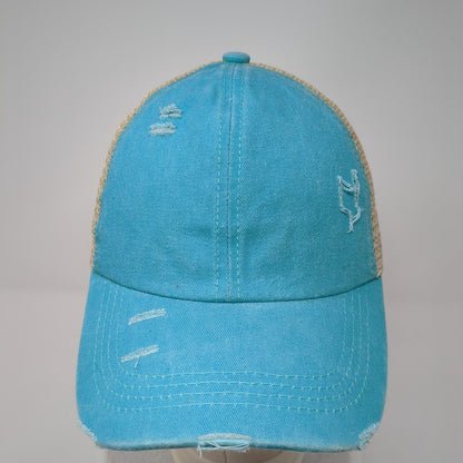 Unbranded Strapback Trucker Hat Ponytail Multicolor OSFA Mesh Back