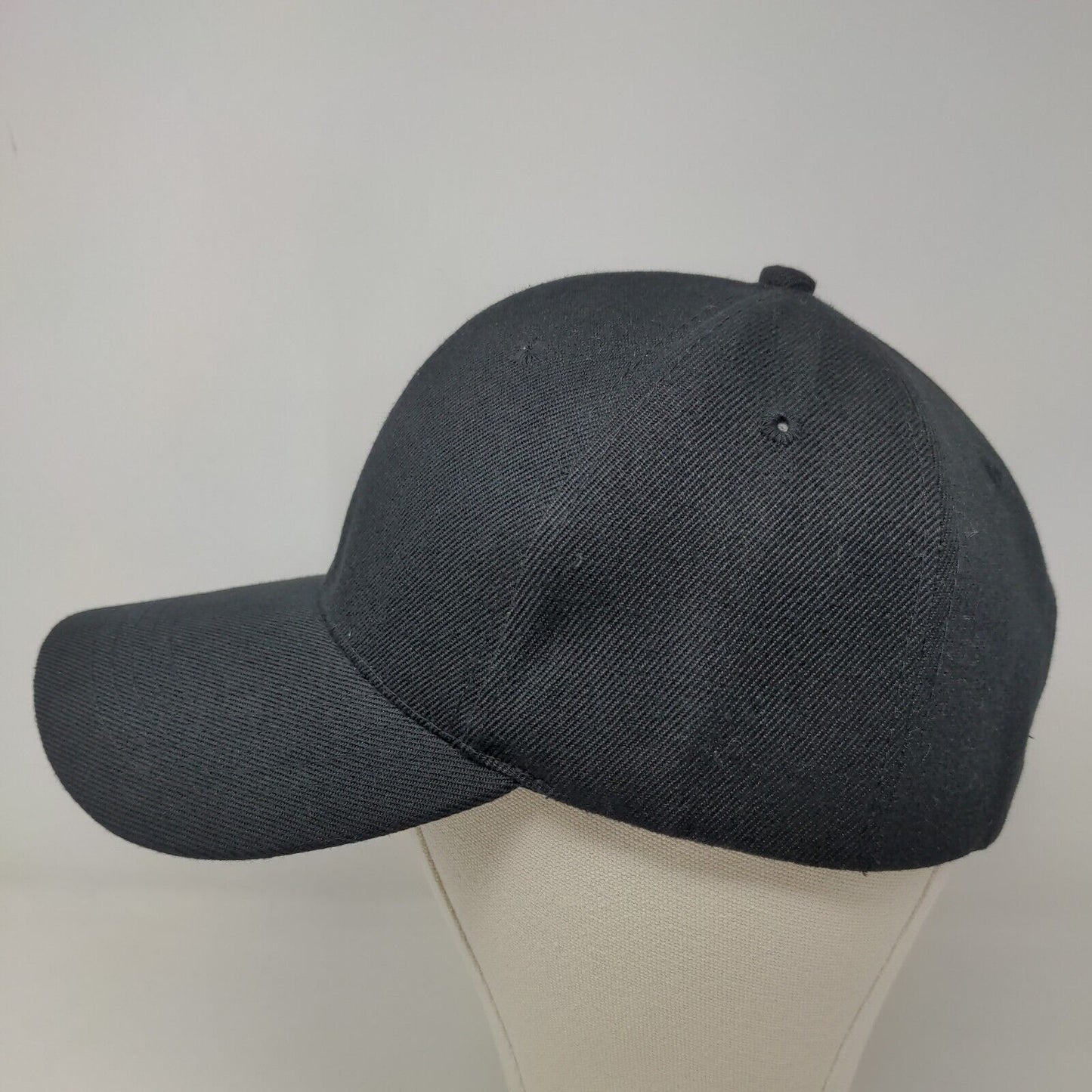 Tan's Club Men's Strapback Hat Black Blank 100% Acrylic Adjustable