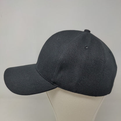 Tan's Club Men's Strapback Hat Black Blank 100% Acrylic Adjustable