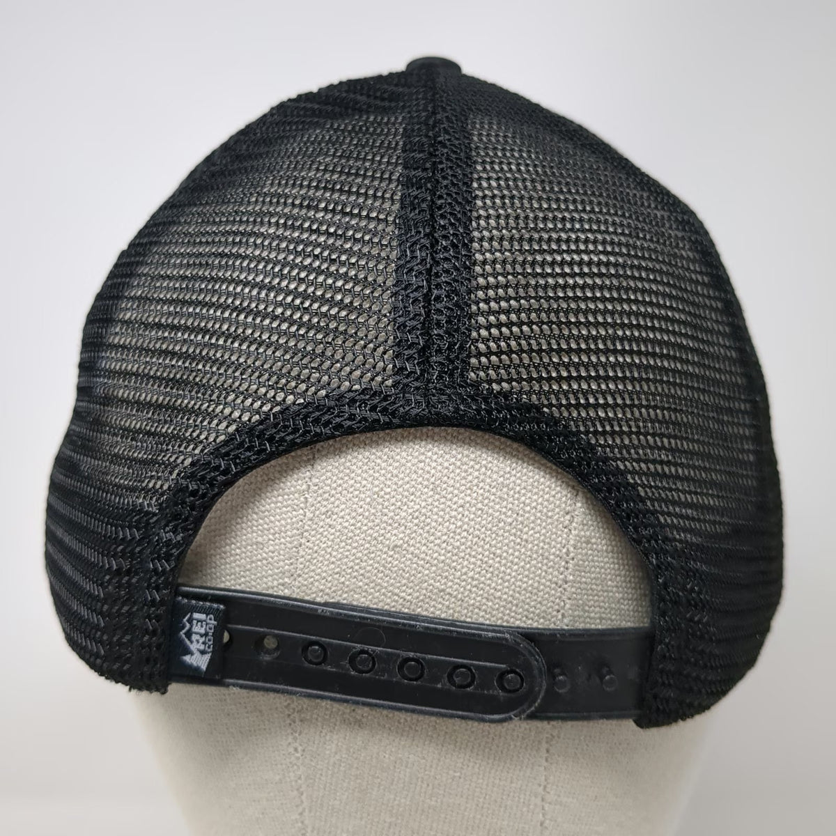 REI Trucker Hat Black One Size Mesh Back Snapback CO-OP Doodle Graphic Trees