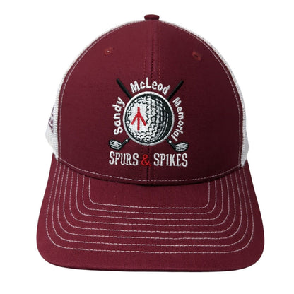 Sandy McLeod Memorial Spurs & Spikes Snapback Trucker Hat Red OS Adjustable