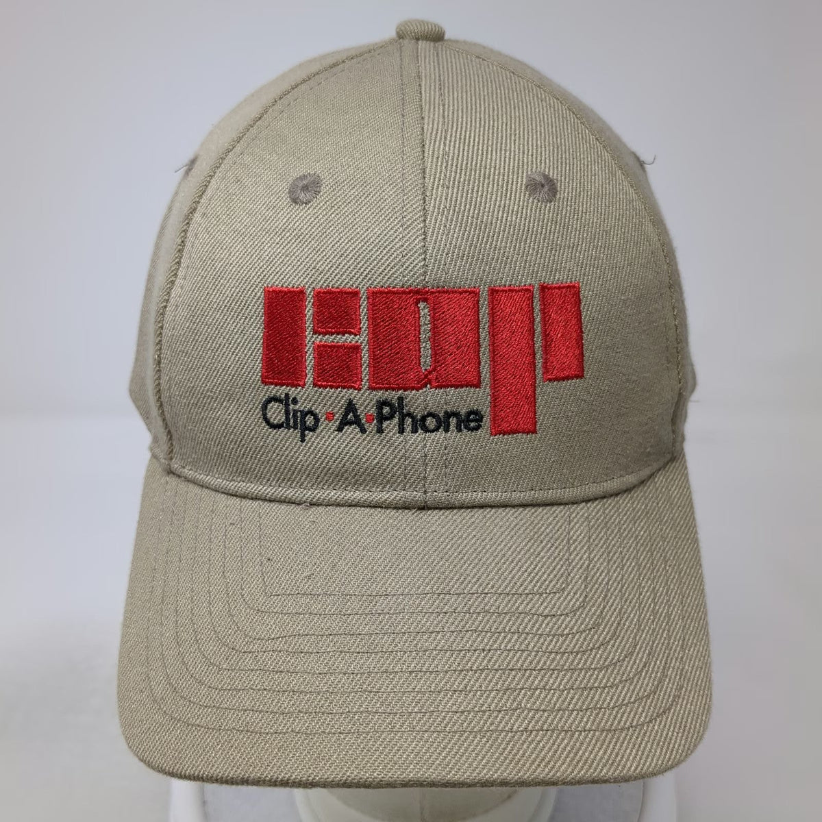 Baseball Cap Beige One Size Clip A Phone Wool Blend Strapback Embroidered hat