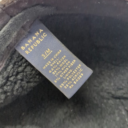 Banana Republic 5 Panel Brown S/M Fitted Plaid Wool Sherpa Lined Hat