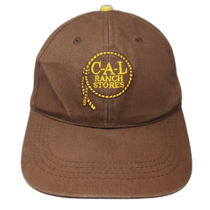 C-A-L Ranch Stores Baseball Cap Brown One Size Embroidered Logo Strapback Hat