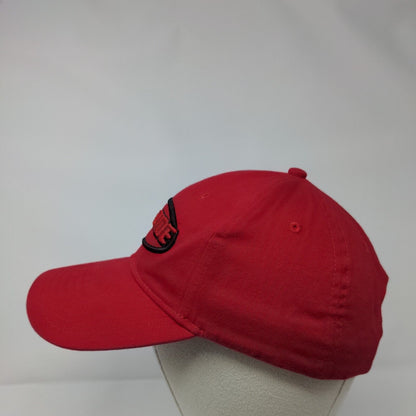 Lets Ride Strapback Hat Red OSFM Adjustable Embroidered 6 Panel Otto Cotton