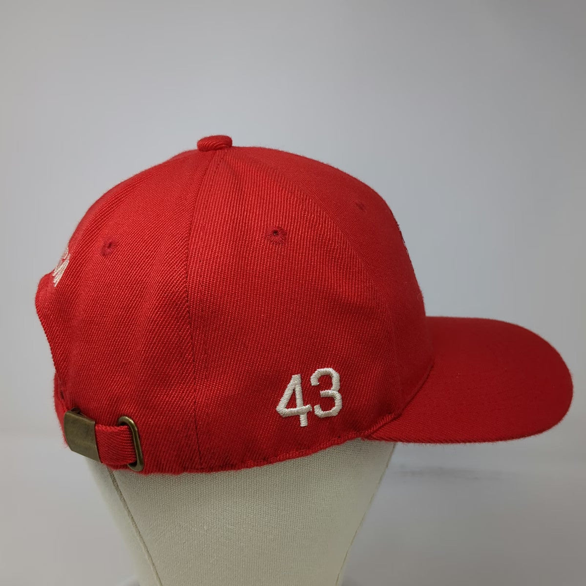 Baseball Cap Red One Size Rockford Peaches AAGPBL Dugan 43 Patch Embroidery Hat