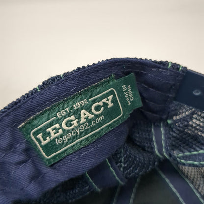 Legacy Trucker Hat Blue One Size Crab Embroidery Mesh Back Snapback Curved Brim