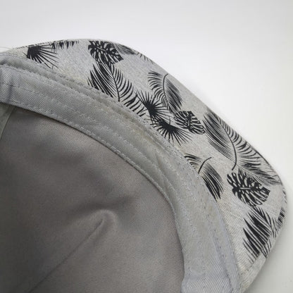 5 Panel Gray Hat One Size Just Chill Tropical Palm Leaves Black Flat Brim