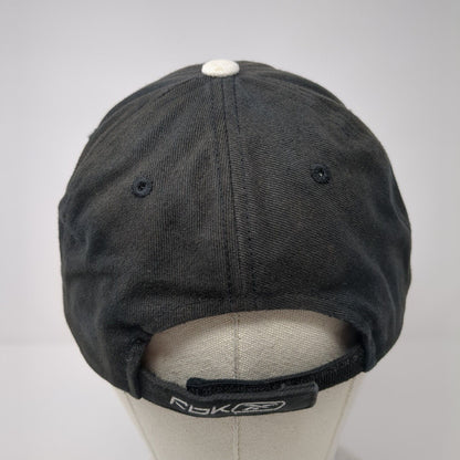 Reebok Strapback Hat Black One Size Adjustable Embroidered Logo 6 Panel
