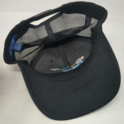 Port Authority Trucker Hat Black OSFM Flathead Lake Montana Mesh Snapback Cap