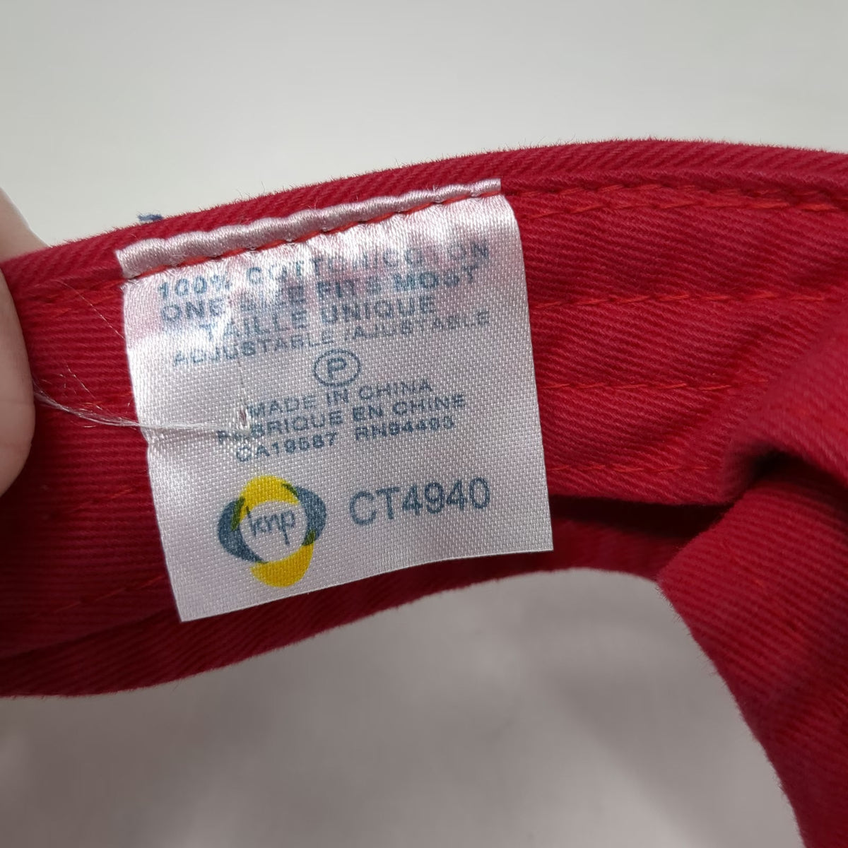KNP Visor Red One Size Maine Nubble Light Lighthouse Embroidered Cotton Hat