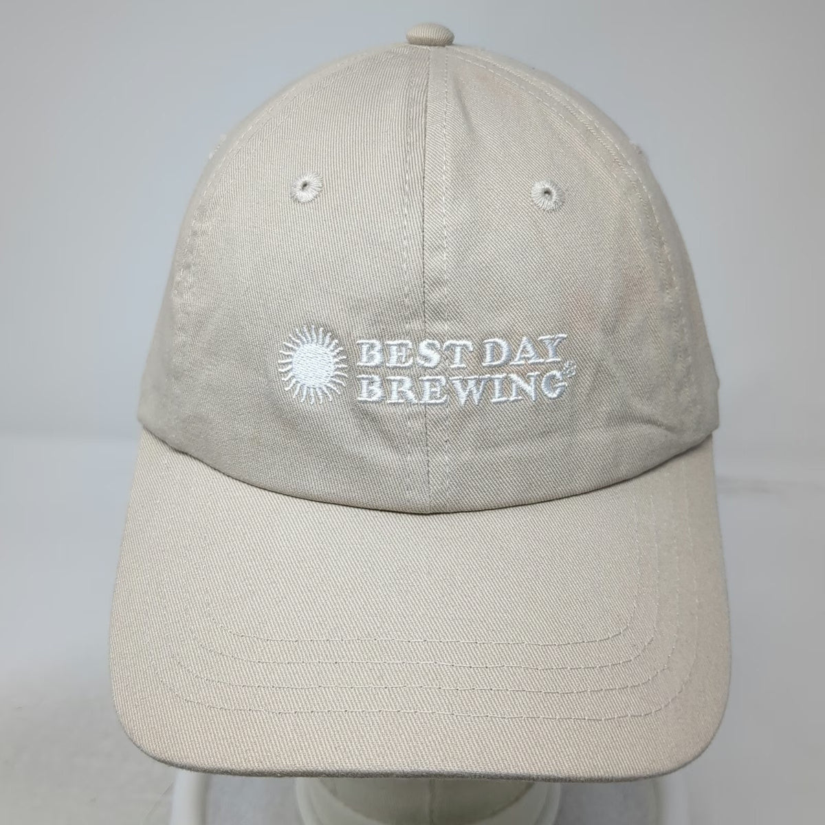 Best Day Brewing Baseball Cap Beige One Size Slideback Best Day Yet Sun Logo Hat