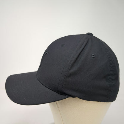 Hurley Baseball Cap Black XL Flexfit Raised Logo Embroidered 6 Panel Hat Curved