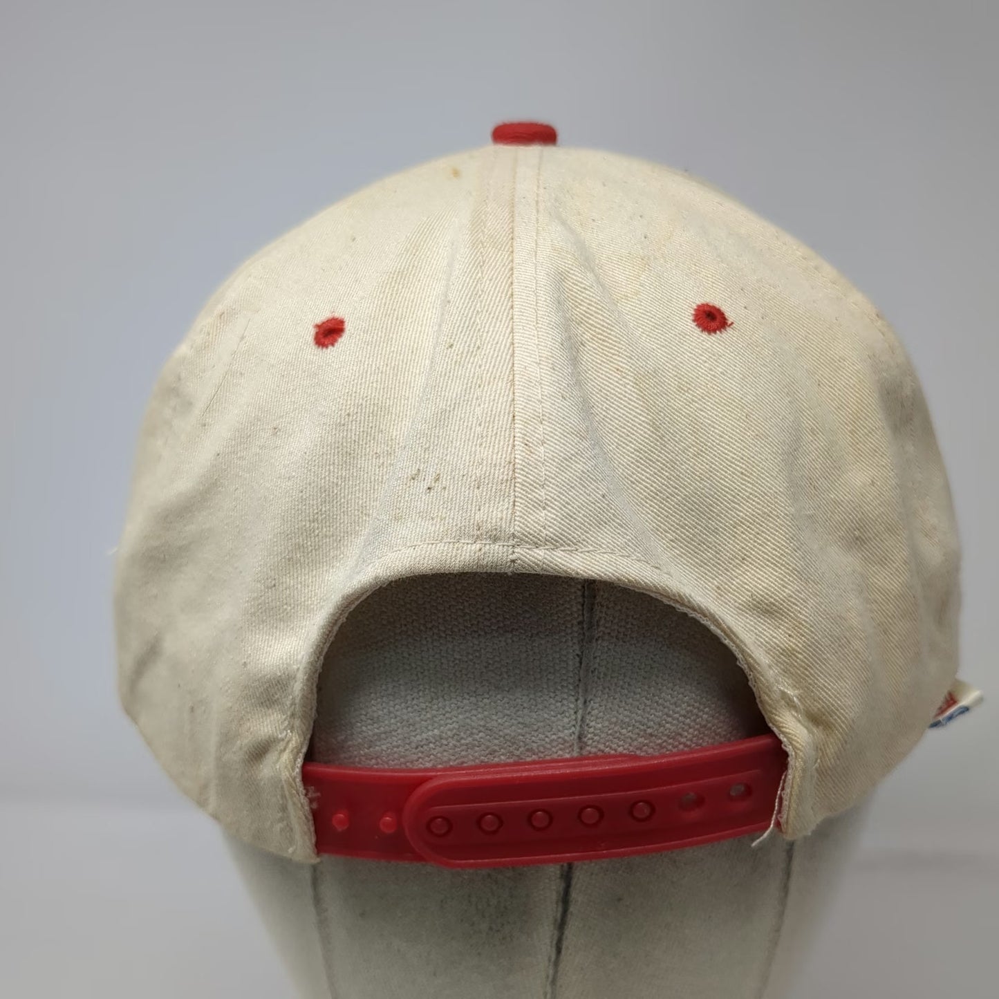 King Cap Snapback Hat Beige Red One Size Green Underbrim I Dunno Shrug Graphic