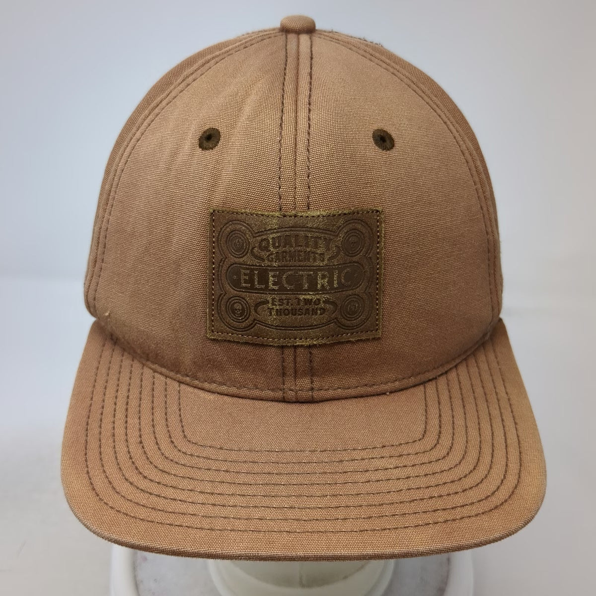 Electric Snapback Brown One Size Hat Quality Garments Est 2000 Logo Patch