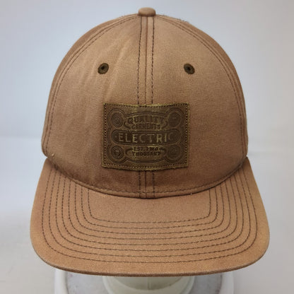 Electric Snapback Brown One Size Hat Quality Garments Est 2000 Logo Patch