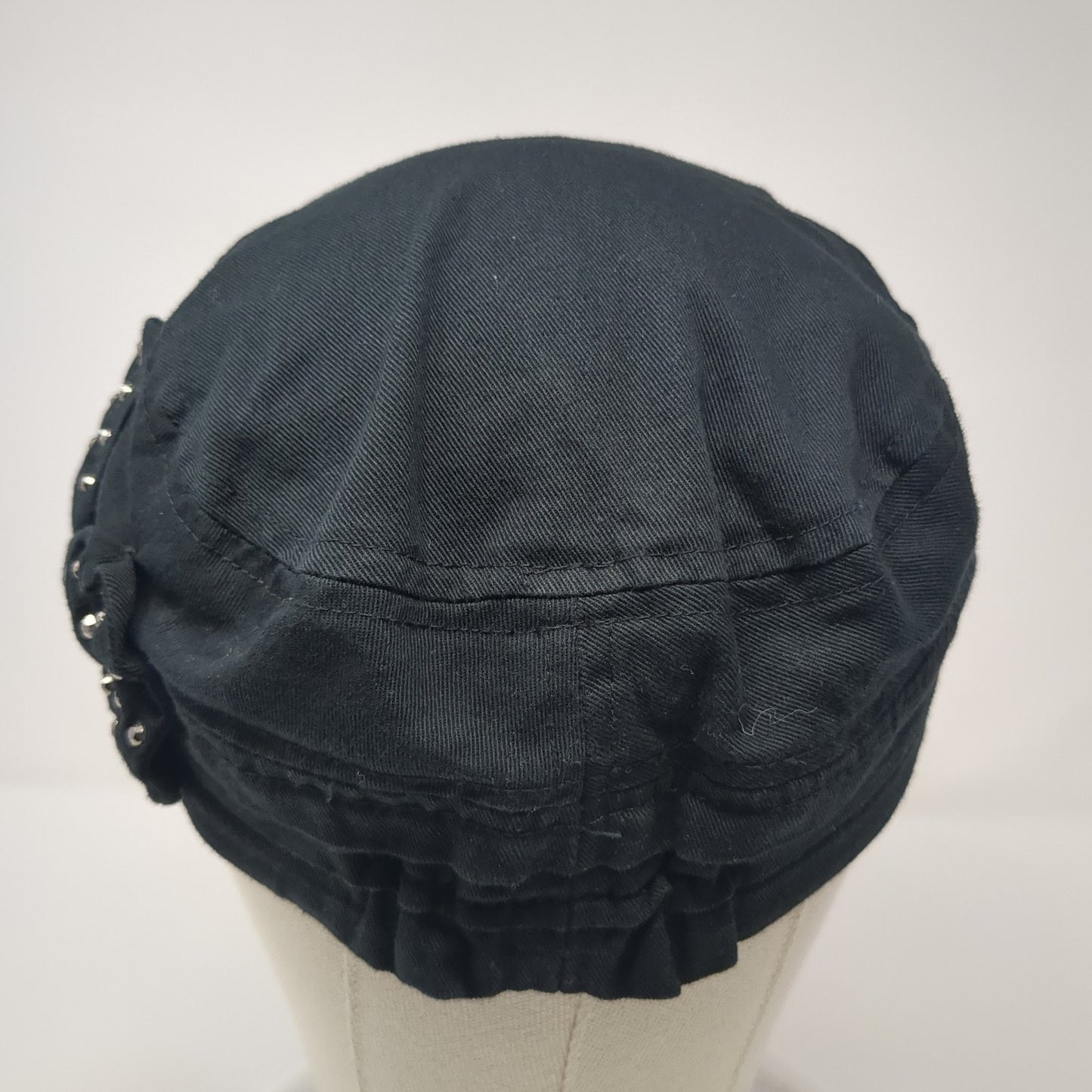 Unbranded Fitted Cadet Army Cap Hat Black One Size Bow Rhinestone