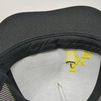 Yupoong Trucker Hat Black One Size Mesh Back Snapback Structured RM F2 EST 1973