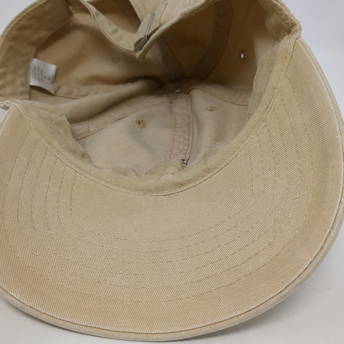GLH Baseball Cap Beige One Size Cotton Slideback Embroidered Anchor Logo Hat