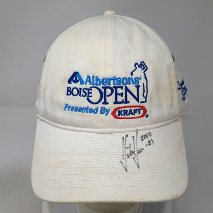 Ivory Albertsons Boise Open Golf Hat White One Size Baseball Cap Signed Kraft