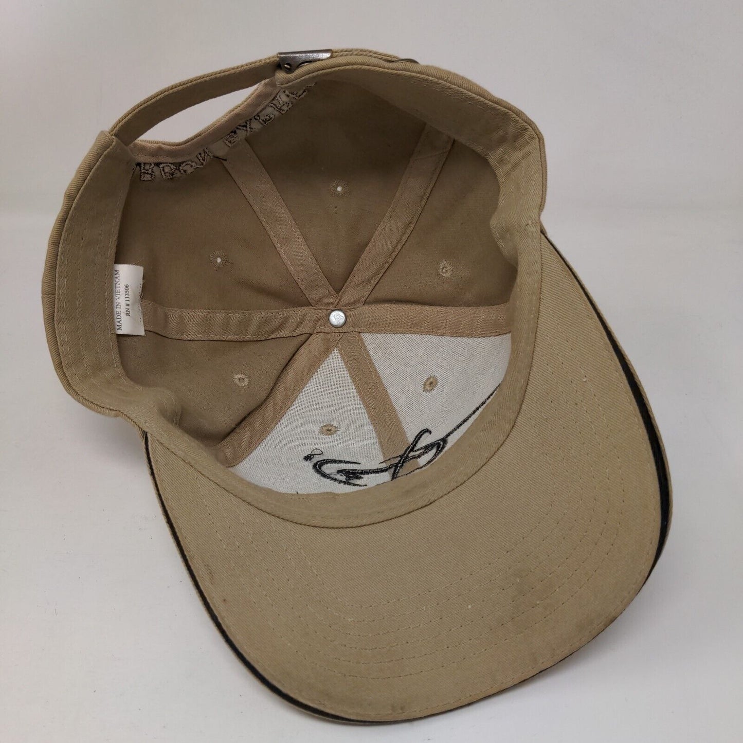 Carbon Express Slideback Hat Tan One Size Adjustable Embroidered