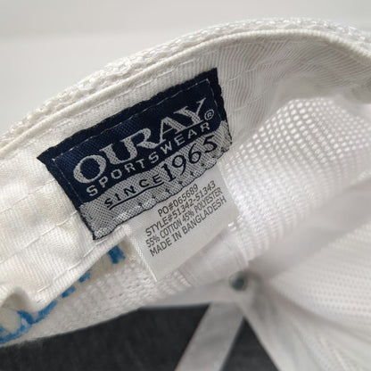 Ouray Trucker Hat Blue White One Size Bigfoot Sasquatch Stein Leavenworth Mesh