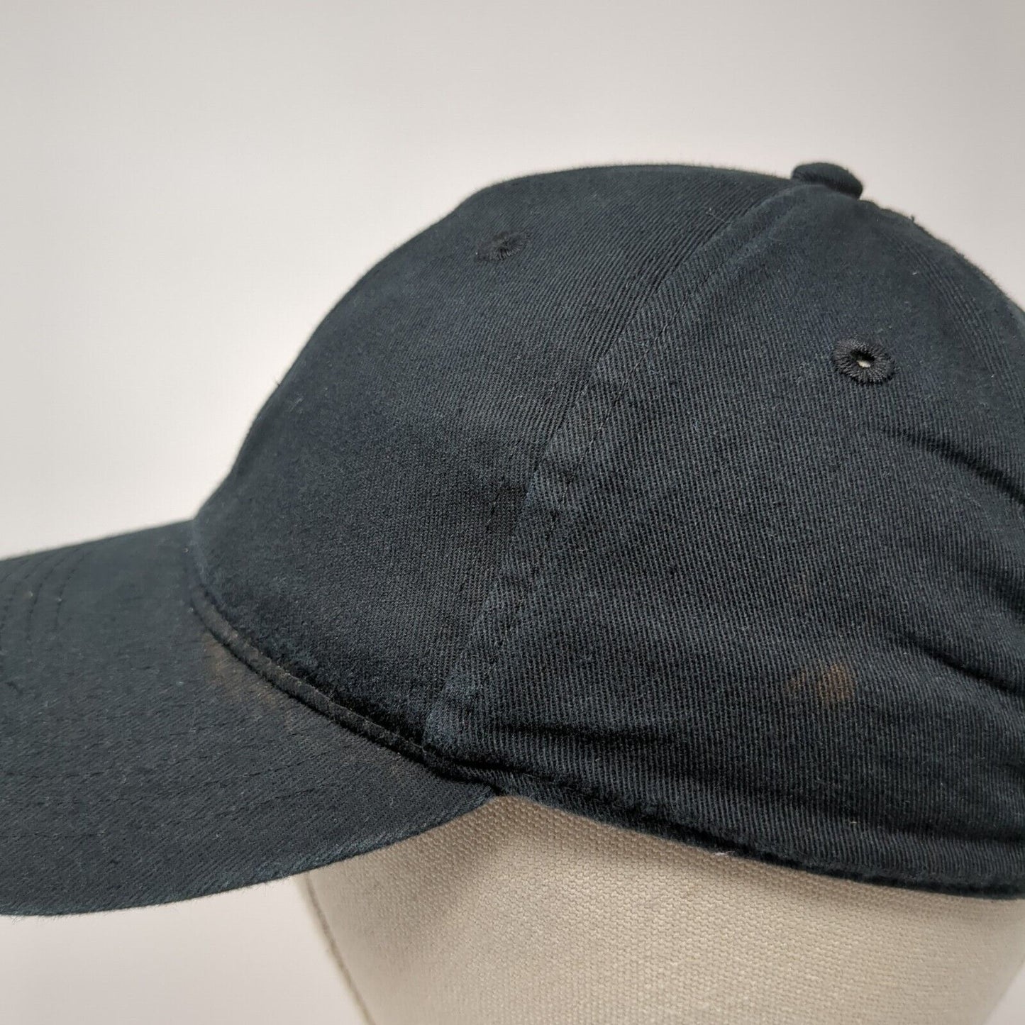 Unbranded Slideback Hat Black One Size Solid Adjustable Blank 6 Panel
