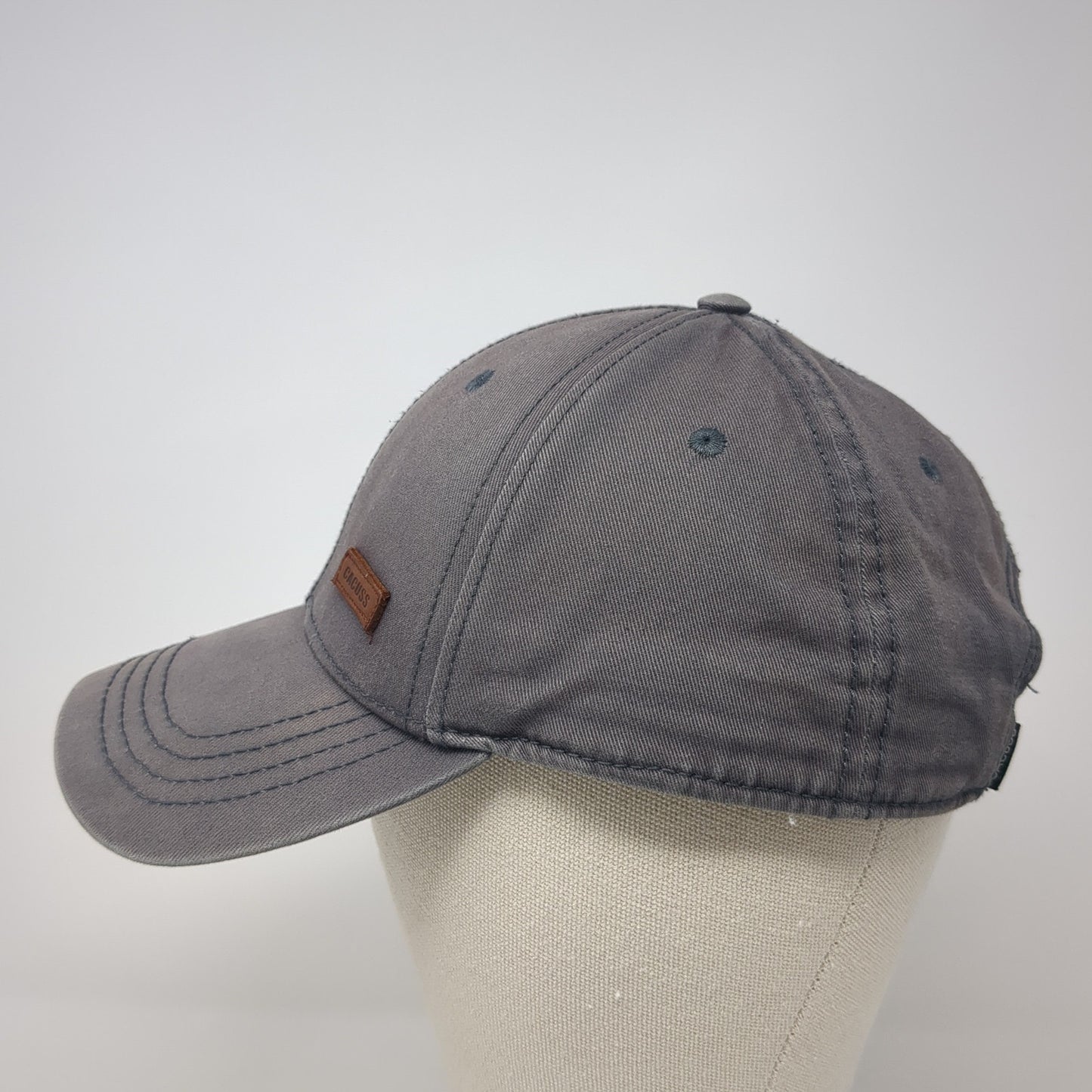 Cacuss Slideback Baseball Cap Gray One Size Adjustable 6 Panel Cotton