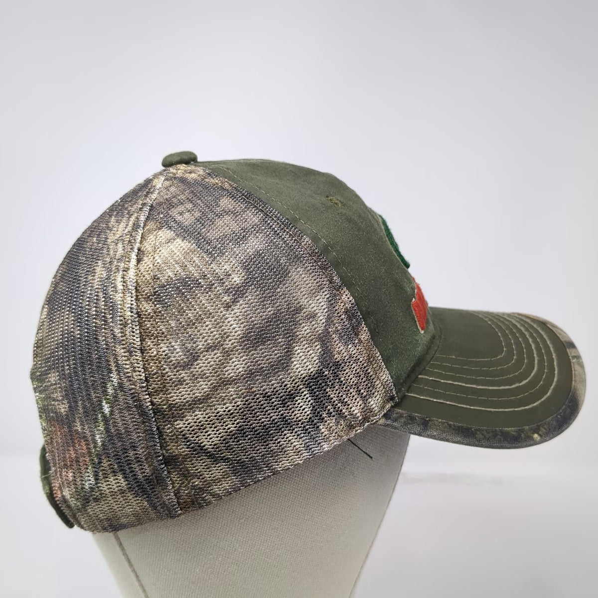 Mossy Oak Baseball Cap Green Camo OSFM Mesh Back Strapback Hunting Outdoor Hat