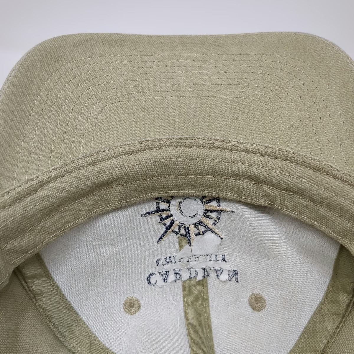 HeadShot Baseball Cap Beige OSFM Cardean University Compass Logo Adjustable Hat