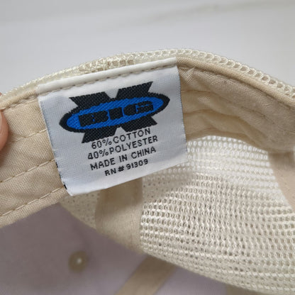 Trucker Hat Beige One Size Snapback Mesh Back Hawaii Hanalei Kauai Leather Patch