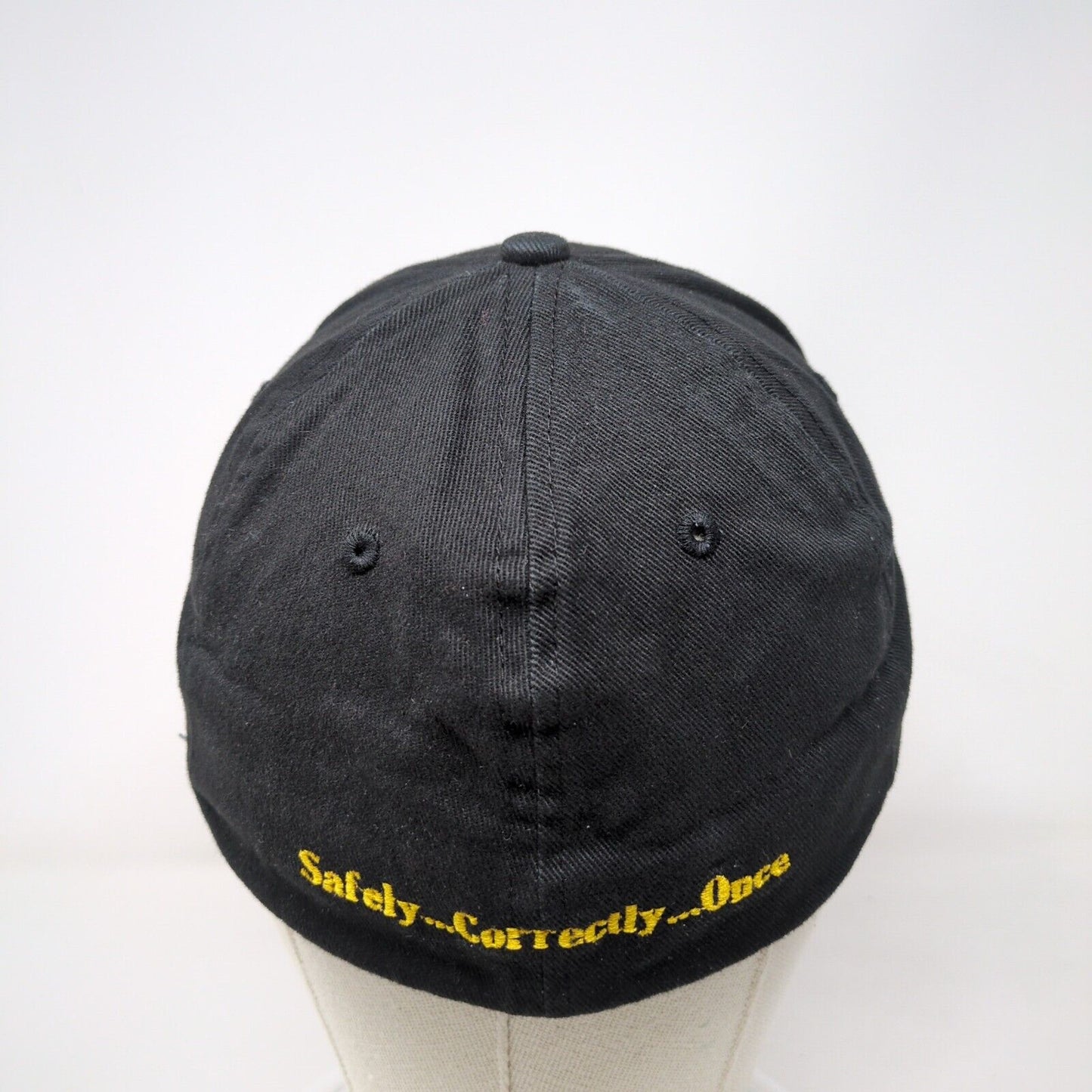 Denuke Fitted Hat Black M/L Embroidered Solid Vent Holes Proflex