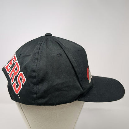 Portland Trail Blazers NBA Black One Size Snapback Hat Big Back Logo Green Brim