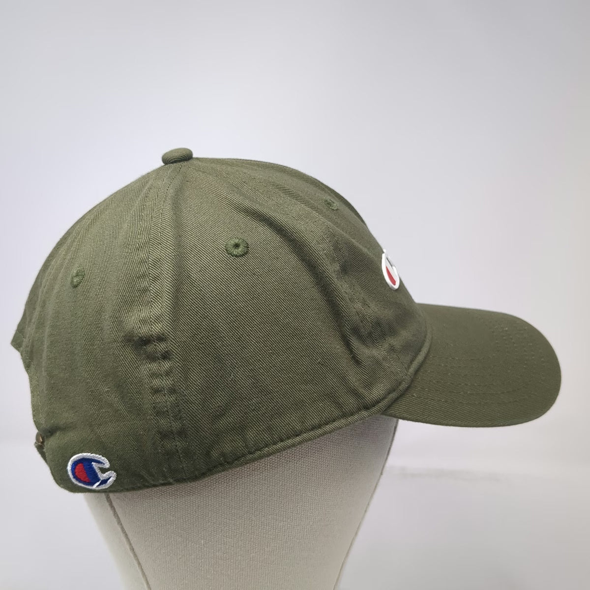 Champion 5 Panel Green One Size Script Logo Cotton Adjustable Slideback Hat