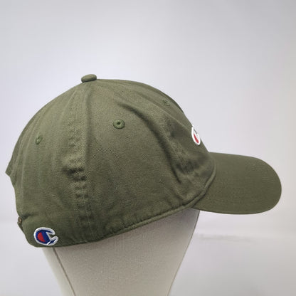 Champion 5 Panel Green One Size Script Logo Cotton Adjustable Slideback Hat