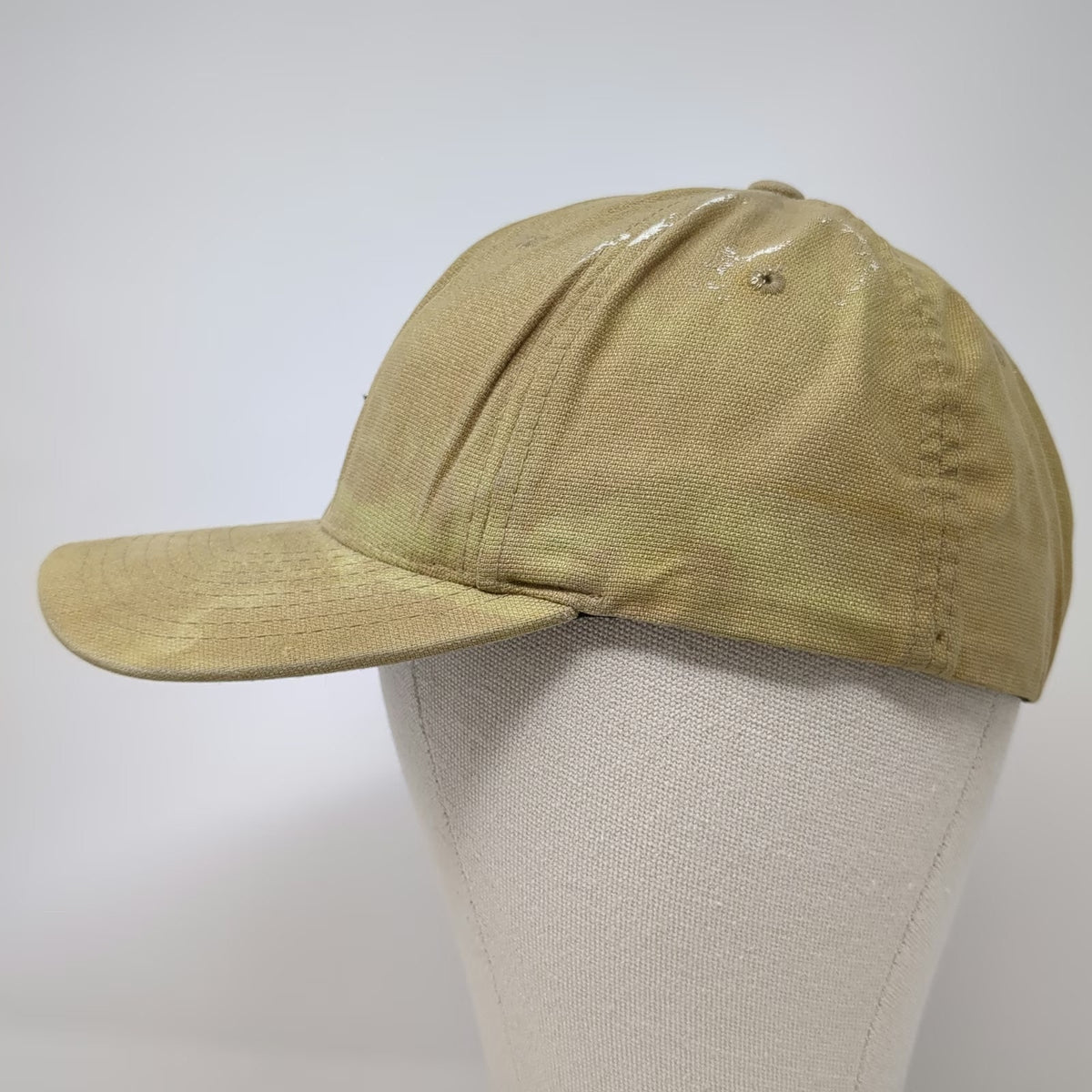 Volcom Baseball Cap Beige M Flexfit Embroidered Stone Logo Cotton Spandex Hat
