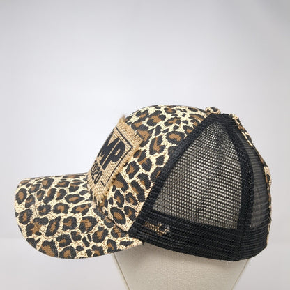 Trump 2020 Strapback Trucker Hat Multi Animal Print One Size Ponytail